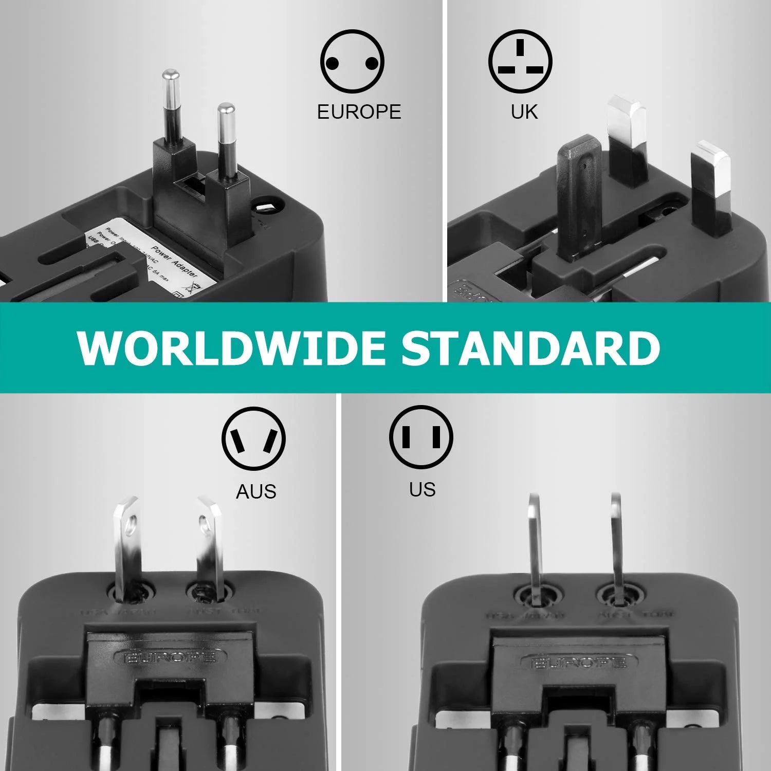 Adaptador de Viaje en Oferta con Doble Puerto USB