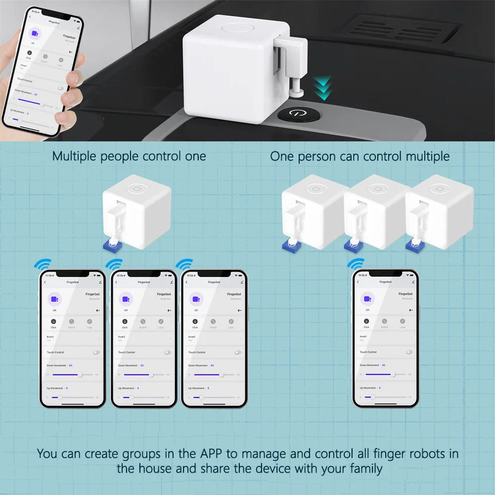 Empujador de Botones Bot de Brazos Mecánicos Bluetooth para Hogar Inteligente