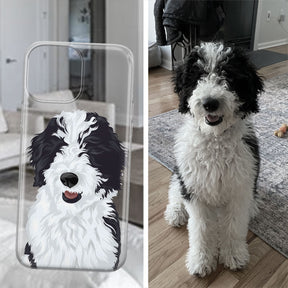 Custom Dog Drawing Clear Case